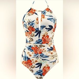 Womens Floral One Piece Swimsuit NWOT